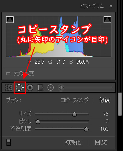 Lightroomによるゴミ除去②