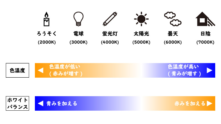 色温度とホワイトバランスの関係