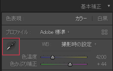 Lightroomによるホワイトバランス調整(ホワイトバランス選択)